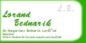 lorand bednarik business card